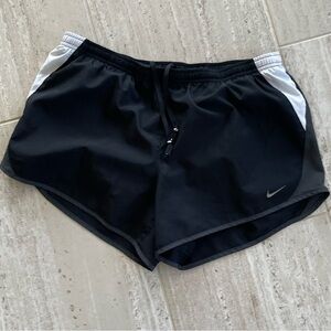 Nike Black Athletic Shorts with White Side Panels